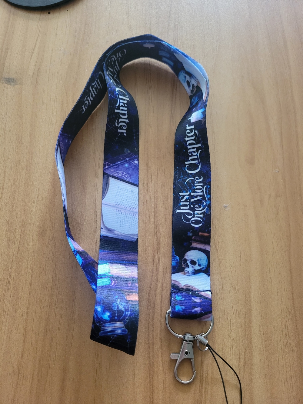 🍁NEW🍁Just One More Chapter Blue Printed Lanyard with Metal Clip